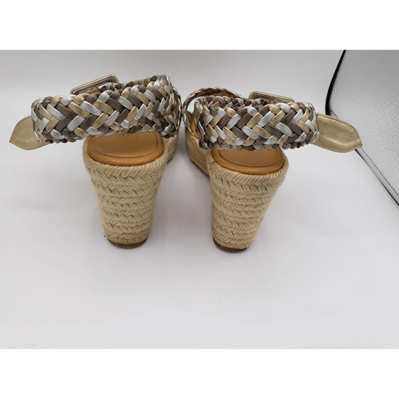 *SOLD*HERMES SOFIA METALLIC BRAIDED STRAP WEDGES - Picture 6 of 11